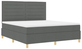 vidaXL Box Spring Bed με Στρώμα Σκούρο Γκρι