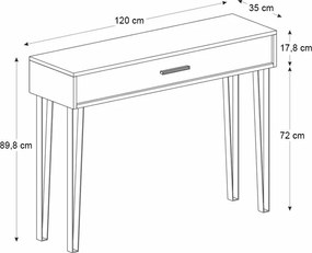 Κονσόλα Rochel Megapap χρώμα atlantic pine 120x35x89,8εκ.