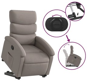 vidaXL Πολυθρόνα Ανακλινόμενη με Ανύψωση Χρώμα Taupe Υφασμάτινη