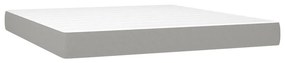 vidaXL Κρεβάτι Boxspring με Στρώμα &amp; LED Αν.Γκρι 180x200 εκ Υφασμάτινο