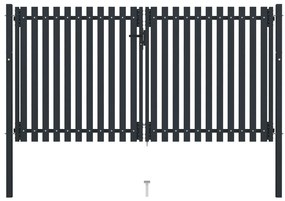 vidaXL Πόρτα με Διπλή Πόρτα και Φράχτη Ανθρακί 300x175 εκ. από Ατσάλι