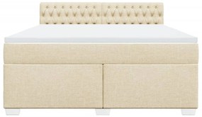 ΚΡΕΒΑΤΙ BOXSPRING ΜΕ ΣΤΡΩΜΑ ΚΡΕΜ 180X200 ΕΚ. ΥΦΑΣΜΑΤΙΝΟ 3285979