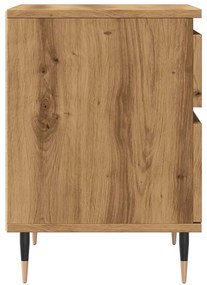 vidaXL Κομοδίνα 2 τεμ. τεχνίτης Δρυς 40 x 35 x 50 εκ. από Επεξεργ Ξύλο