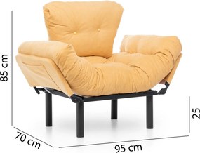 Πολυθρόνα Μουσταρδί NITTA SINGLE 70x95x85