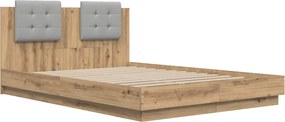 vidaXL Κρεβάτι με Κεφαλάρι Artisan Oak 150 x 200 cm Επεξεργασμένο ξύλο