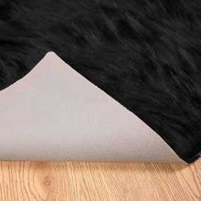 vidaXL Χαλί από τεχνητό πρόβειο δέρμα TAFALLA Μαύρο 160 x 230 cm