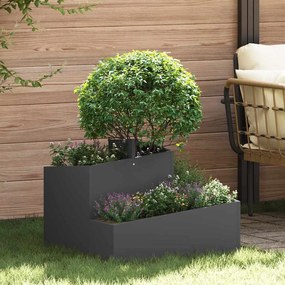 vidaXL Γλάστρα Κήπου Μαύρο 60 x 60 x 50 εκ Ατσάλι