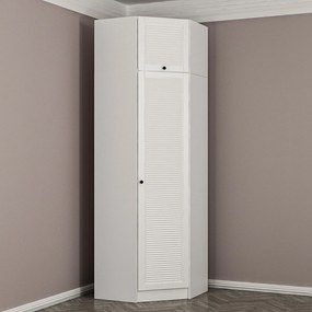 Μονοφυλλη Ντουλαπα Γωνιακη Λευκο KALEO 52x74x235