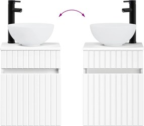 vidaXL Επιτοίχιος νιπτήρας βανίλιας Λευκό 39 x 35 x 63 εκ
