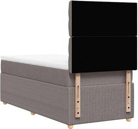 vidaXL Κρεβάτι Boxspring με Στρώμα Taupe 90x200 εκ. Υφασμάτινο