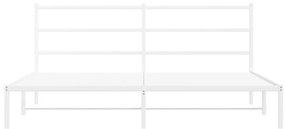 vidaXL Πλαίσιο Κρεβατιού με Κεφαλάρι Λευκό 183 x 213 εκ. Μεταλλικό