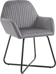 vidaXL Καρέκλες Τραπεζαρίας 6 τεμ. Γκρι Βελούδινες