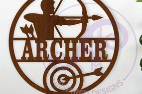 Σετ των 3 Intra απο ξύλο plywood 3mm-4mm πάχος Τοξοβολία Όνομα Τέχνης τοίχου Δίασταση 10x10 cm INTRAFABR-123461580