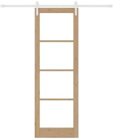 vidaXL Συρόμενη Πόρτα Καφέ 78 x 232 cm Μασίφ ξύλο πεύκου