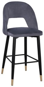 Σκαμπό Bar Harper HM8526.01 Grey 50Χ51Χ111Υ εκ. Σετ 2τμχ Velvet, Metal