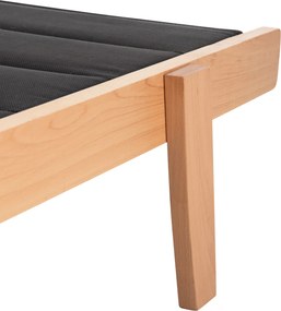ΞΑΠΛΩΣΤΡΑ MILOS HM10650.03 ΞΥΛΟ ΟΞΙΑΣ ΣΕ ΦΥΣΙΚΟ-ΜΑΥΡΟ TEXTILENE 204x65x31,5-92,5Υ εκ.