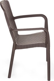 Πολυθρόνα βαρέους τύπου TURAN απο PP σε χρώμα καφέ 43x40x86