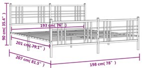 ΠΛΑΙΣΙΟ ΚΡΕΒΑΤΙΟΥ ΜΕ ΚΕΦΑΛΑΡΙ&amp;ΠΟΔΑΡΙΚΟ ΛΕΥΚΟ 193X203ΕΚ. ΜΕΤΑΛΛΟ 376397