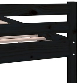 vidaXL Πλαίσιο Κρεβατιού Μαύρο 200 x 200 εκ. από Μασίφ Ξύλο