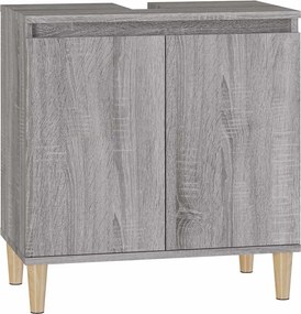 vidaXL Ντουλάπι Νιπτήρα Grey Sonoma 58 x 33 x 60 εκ. Επεξεργ. Ξύλο