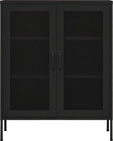 vidaXL Ντουλάπι Αποθήκευσης Μαύρο 80 x 35 x 101,5 εκ. Ατσάλινο
