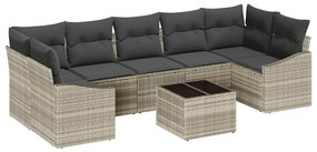 vidaXL Σετ Καναπέ Κήπου 8 pcs Ανοιχτό γκρι Σκούρο γκρι 55 x 55 x 37 εκ