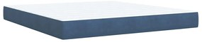vidaXL Κρεβάτι Boxspring με Στρώμα Σκούρο Μπλε 180x200 εκ. Βελούδινο