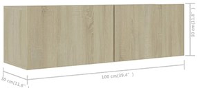 vidaXL Έπιπλα Τηλεόρασης Σετ 6 Τεμαχίων Sonoma Δρυς από Επεξ. Ξύλο