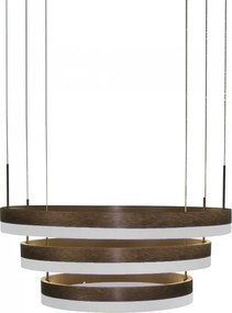 Soft Light V-TAC Κυκλικός Πολυέλαιος με τρεις δακτυλίους Καφέ 92W  Dimmable Θερμό Λευκό 3991