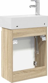 vidaXL Μονάδα μπάνιου με βρύση Sonoma Δρυς 45,5 x 22,5 x 84 εκ