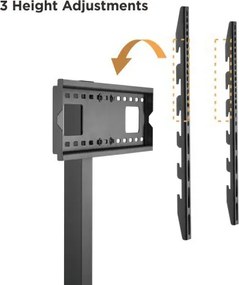 BRATECK βάση τηλεόρασης δαπέδου FS32-46, 37-75", έως 40kg, με ράφι