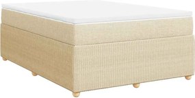 vidaXL Κρεβάτι Boxspring με Στρώμα Κρεμ 140x190 εκ. Υφασμάτινο
