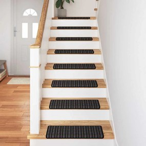 vidaXL Αυτοκόλλητα Ματ Σκαλοπατιών Ριγέ 15 pcs Ανθρακί 65 x 21 x 4 cm