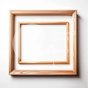 Intra Συλλεκτικό Ξύλινο Παζλ Plywood 4mm - Κενό ξύλινο πλαίσιο σε λευκό τοίχο - φωτογραφία αρχείου Σε Ξύλινο Κουτί - Διαστάσεις: 10x10 cm – 25 κομμάτια