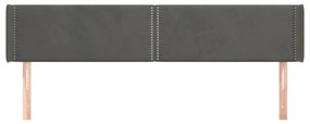 Κεφαλάρι με Πτερύγια Σκούρο Γκρι 203x16x78/88 εκ. Βελούδινο 3118695