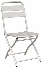 vidaXL Πτυσσόμενη Καρέκλα Κήπου 2 pcs Μπεζ 55 x 56.5 x 91εκ Ατσάλι