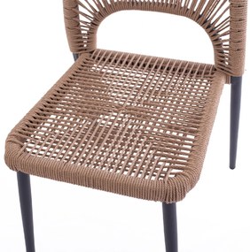 ΚΑΡΕΚΛΑ ΑΛΟΥΜΙΝΙΟΥ ΓΚΡΙ ΜΕ P.E.TWIST RATTAN ΜΠΕΖ HM5770.02 45x63x82Υ εκ.