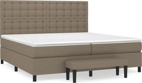 vidaXL Κρεβάτι Boxspring με Στρώμα Taupe 200x200 εκ. Υφασμάτινο