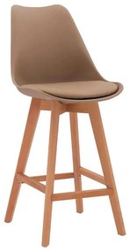 Σκαμπό Μπαρ Vegas HM8000.45 48x58x105Υcm Cappuccino Σετ 4τμχ Wood, Polypropylene, Technoderma