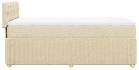 vidaXL Κρεβάτι Boxspring με Στρώμα Κρεμ 80 x 200 εκ. Υφασμάτινο