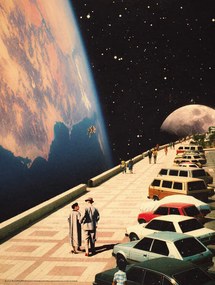 Αφίσα Space Promenade - Retro-Futuristic Collage Art