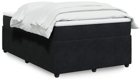 vidaXL Κρεβάτι Boxspring με Στρώμα Μαύρο 120 x 200 εκ. Βελούδινο