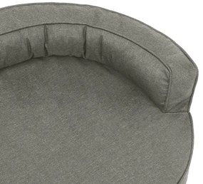 vidaXL Εργονομικό Στρώμα για Σκύλους Γκρι 75 x 53 εκ. Όψη Λινού