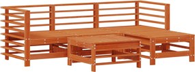 vidaXL Σετ Ξαπλώστρας Κήπου 5 pcs Κερί Παλαίωσης Μασίφ Ξύλο Πεύκου