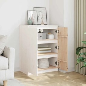 vidaXL Ντουλάπι Λευκό 60 x 36 x 84 εκ. από Μασίφ Ξύλο Πεύκου