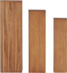 vidaXL Σετ Ανθοστήλες 3 Τεμαχίων από Μασίφ Ξύλο Teak