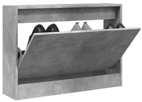 Παπουτσοθήκη Γκρι Σκυροδέματος 80x21x57 εκ. Επεξεργασμένο Ξύλο