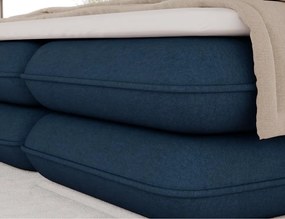 Επενδυμένο κρεβάτι Tario-Μπλε-160 x 200