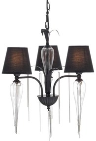 Τρίφωτο Φωτιστικό Οροφής EG170303PBCH Black Metal, Glass, Fabric