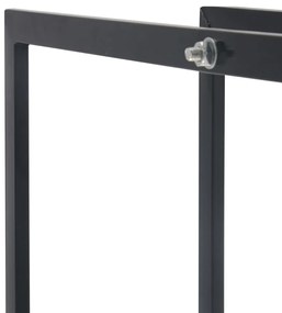 vidaXL Ράφι Καυσόξυλων Μαύρο 80 x 25 x 200 εκ. Ατσάλινο
